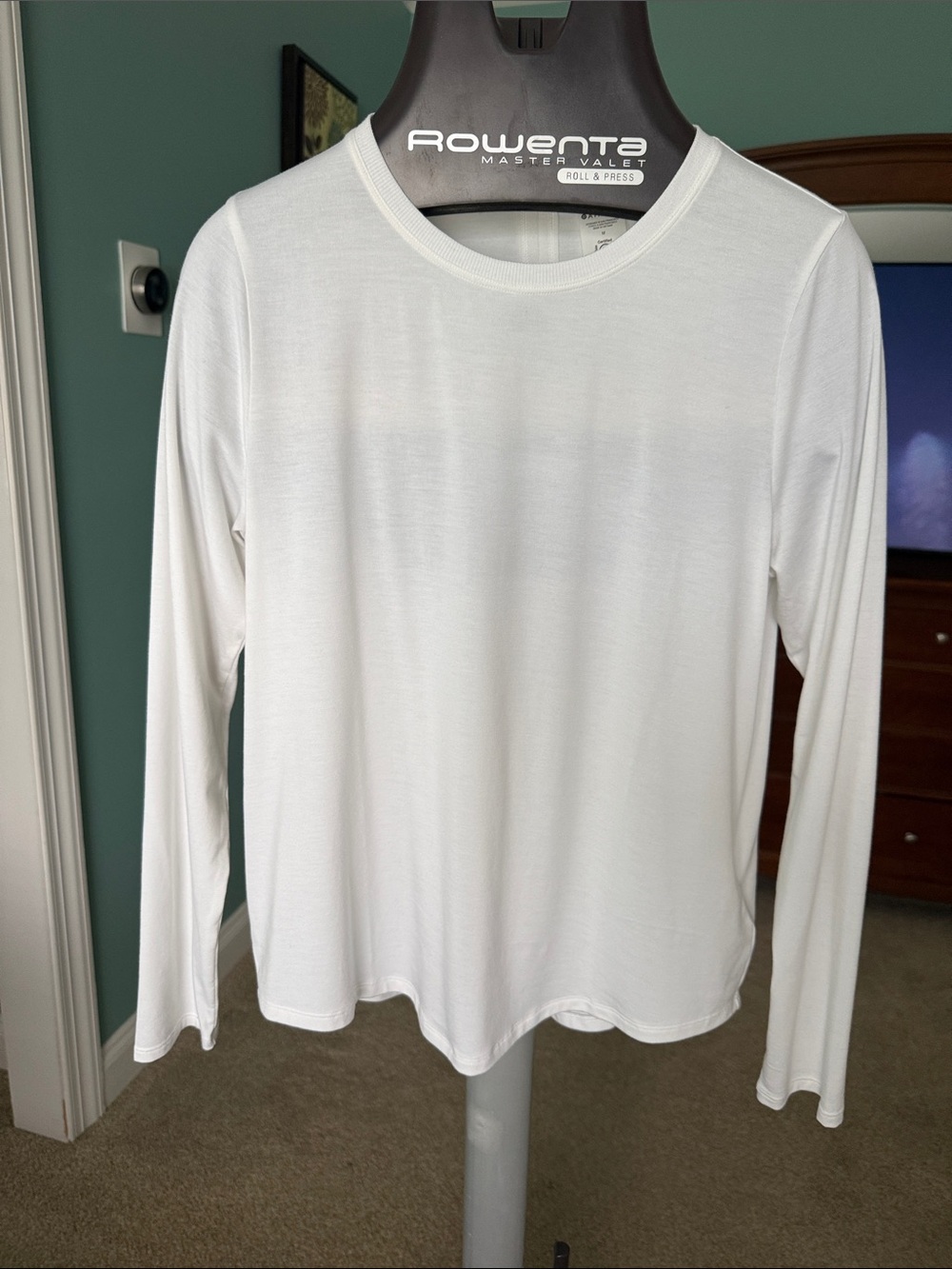 Athleta White Long-Sleeve Slit back Crewneck Tee